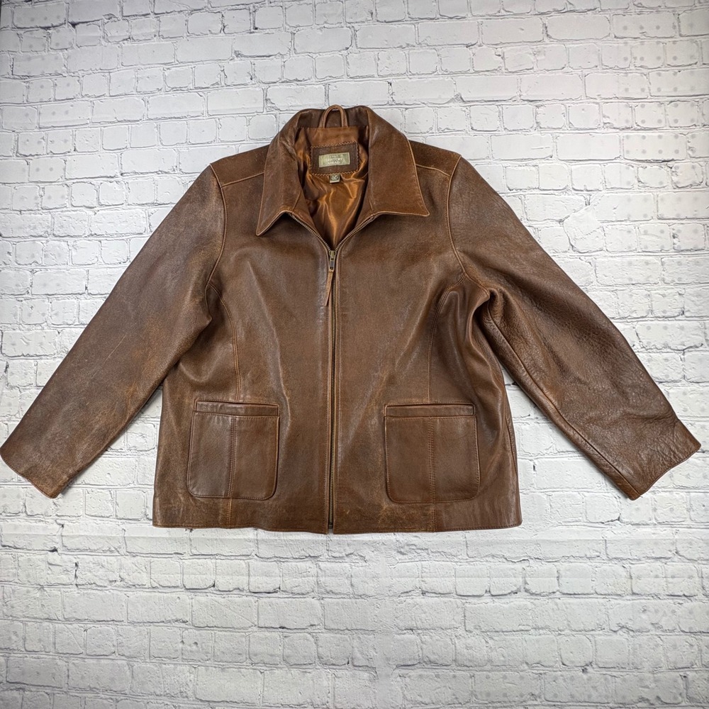 The Territory Ahead SOFT Leather Jacket Womens LP Brown Vintage Distressed